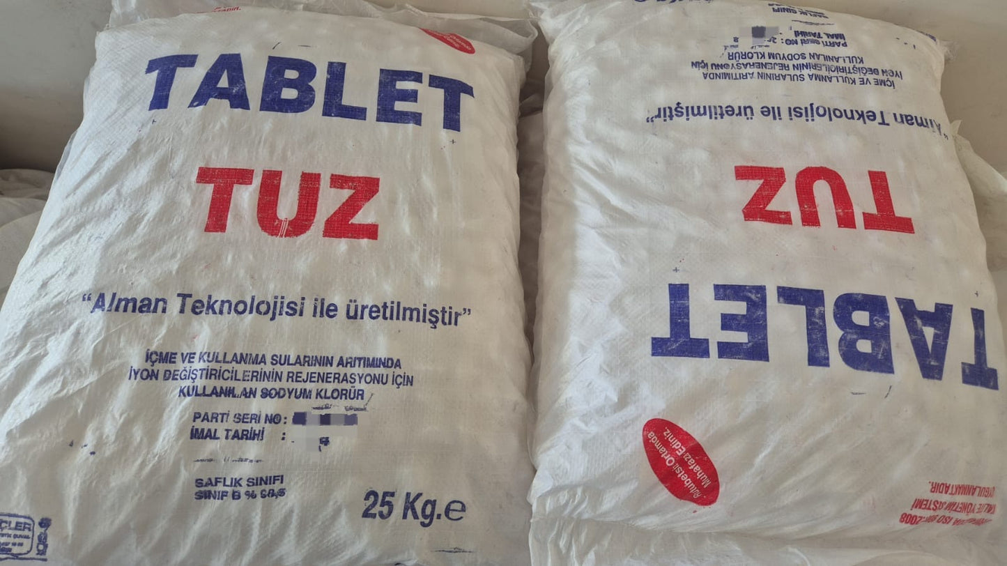 Tablet Su Yumuşatma ve Arıtma Tuzu - Bulaşık Makinesi Tuzu 25 Kg